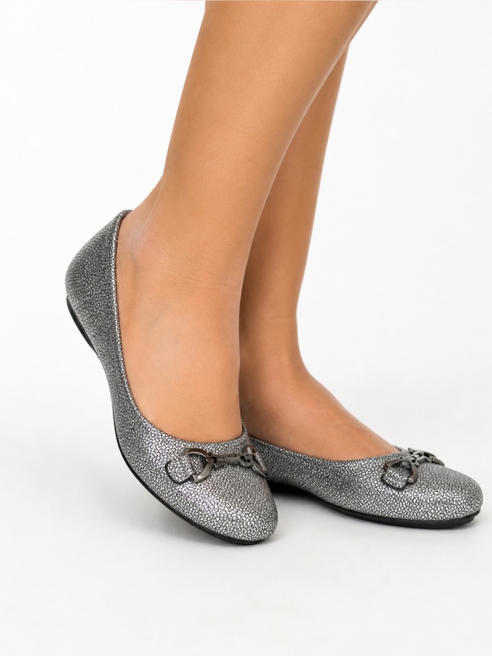 Naturalizer Maxwell Bit Loafers Metallic Silver Comfort Flats Slip-On Shoes SZ 9